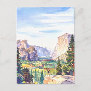 Watercolor Yosemite National Park Berg Briefkaart