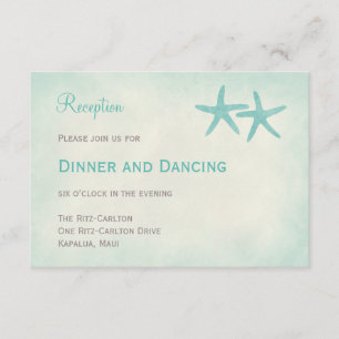 Watercolor Zeester Sterren Bruilofts Ontvangstkaar Informatiekaartje