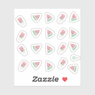 Watercolor Zomer Watermeloen Pops Sticker