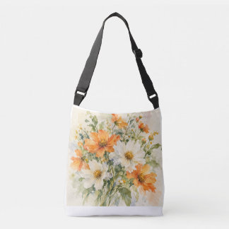 Watercolor zomerbloemen crossbody tas