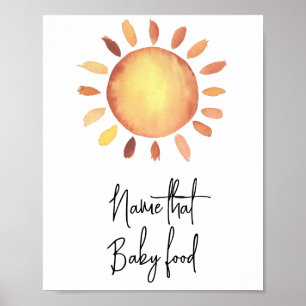 Watercolor zon - Noem dat babyvoedsel Poster
