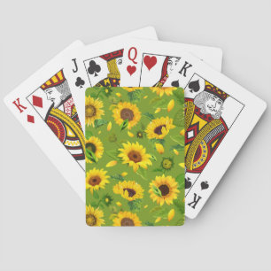 Watercolor Zonnebloem 4 Pokerkaarten