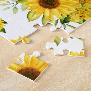 Watercolor Zonnebloem 8 Legpuzzel