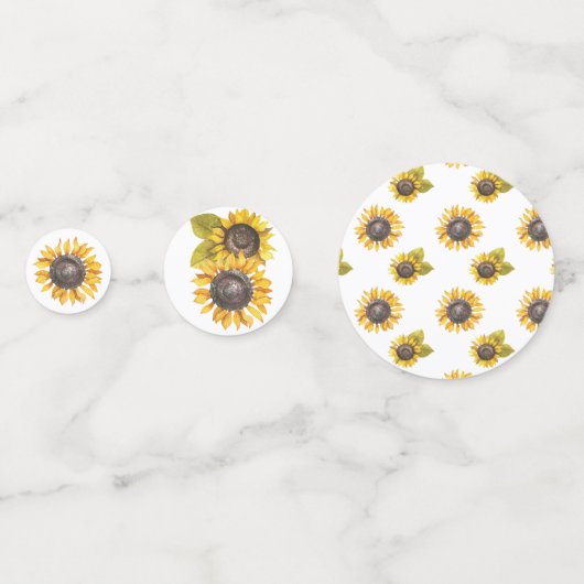 Watercolor Zonnebloem Confetti (Achterkanten)