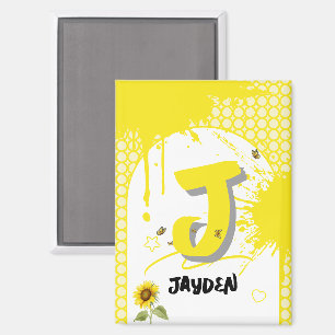 Watercolor Zonnebloem met Vlinders Magneet