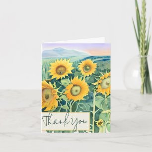 Watercolor zonnebloemen aanpasbaar kaart
