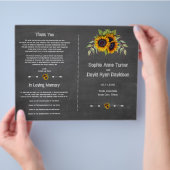 Watercolor Zonnebloemen Krijtbord Huwelijksprogram Flyer (Hand)