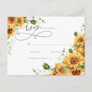 Watercolor Zonnebloemen Landelijke Tuin Bloemstuk Briefkaart