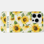 Watercolor Zonnebloemen Monogram Case-Mate iPhone Case (Achterkant (horizontaal))