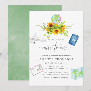 Watercolor Zonnebloemen Van Miss To Mrs Bruiloft F Kaart