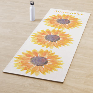 Watercolor Zonnebloemen Yogamat