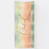 Watercolor Zonsondergang Cloud Nine Bruidsfeest Ve Spandoek (Verticaal)