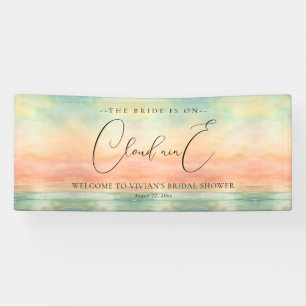 Watercolor Zonsondergang Cloud Nine Bruidsfeest Ve Spandoek