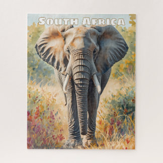 Watercolor Zuid-Afrikaanse Olifant Natuur Legpuzzel