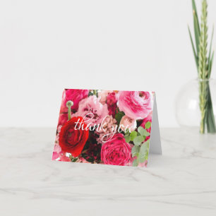 Watercolorrozen Bloemen Dank Je Handgeschreven Bedankkaart