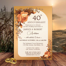 Watercolorrozen Herfstjubileum Kaart