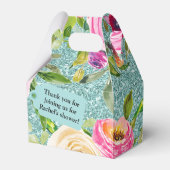 Watercolorrozen in Roze Aqua Glitter Persoonlijk Bedankdoosjes (Achterkant)