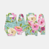 Watercolorrozen in Roze Aqua Glitter Persoonlijk Bedankdoosjes (Uitgevouwen)