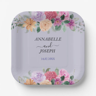 watercolors Florals Modern Botanical Wedding Papieren Bordje