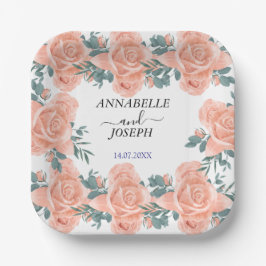 watercolors Florals Modern Botanical Wedding Papieren Bordje