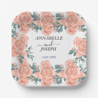 watercolors Florals Modern Botanical Wedding Papieren Bordje