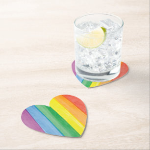Watercolors Pride Regenboog Kartonnen Onderzetters
