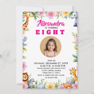 Watercolorsafari kinderfeestje dieren budget moder kaart