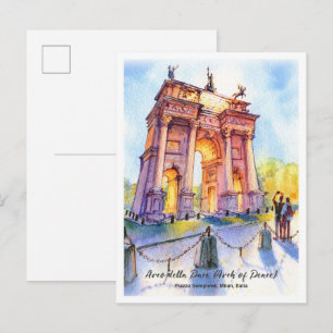 Watercolorschets boog vredestad Milaan Briefkaart
