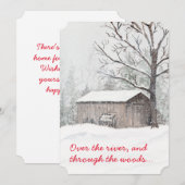 watercolorsneeuwscène kerstkaart (Voorkant / Achterkant)