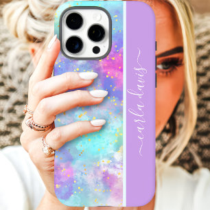 Watercolorsplash Aangepaste Naam iPhone 16 Pro Max Hoesje