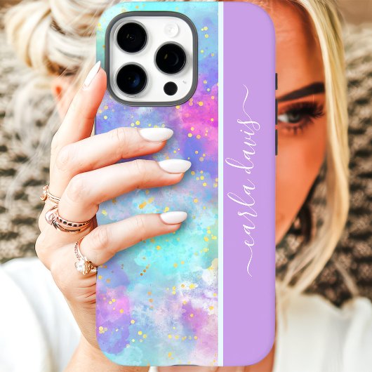 Watercolorsplash Aangepaste Naam Case-Mate iPhone Case