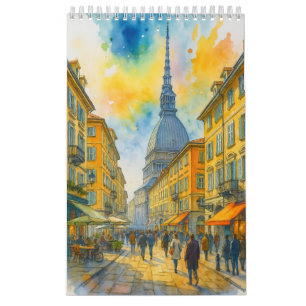 Watercolorsteden van de wereld 2026 Reis Kunst Kalender