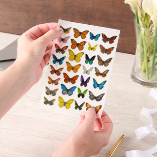 WatercolorVlinderset voor fussy cut Vellum Uitnodigingen