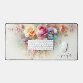 Watercolour Aquarell Floral Custom Name Modern (Clavier et souris)