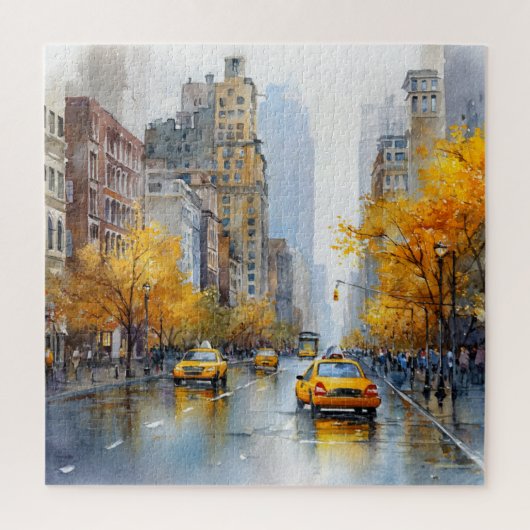 Watercolour Autumn in New York Legpuzzel (Verticaal)