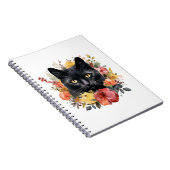 Watercolour Black Cat Notitieboek (Rechterzijde)
