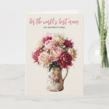 Watercolour Bloemen | Pioen Moderne Moederdag