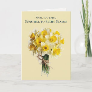Watercolour Blooms Narcis Klassieke Moederdag Feestdagen Kaart
