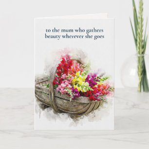 Watercolour Blooms Snapdragon Verse Moederdag Feestdagen Kaart