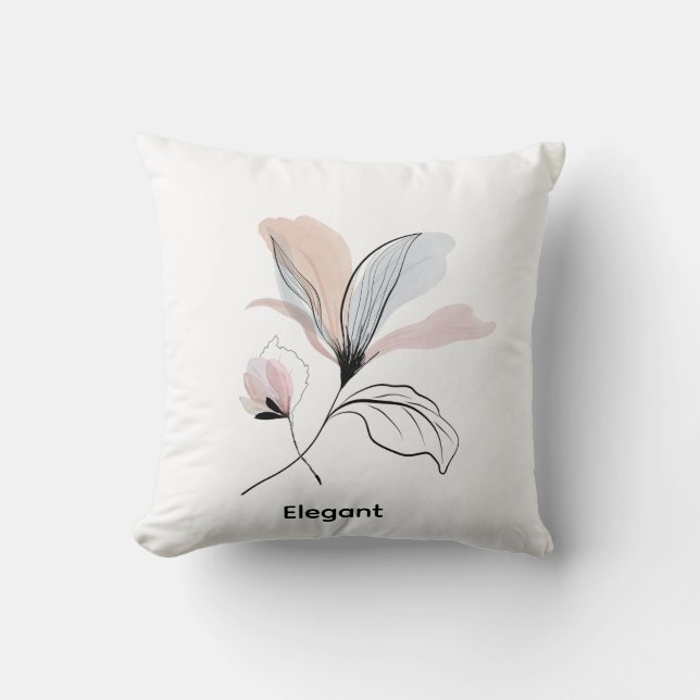  Watercolour, Customisable Floral Throw Pillow  Kussen (Voorkant)