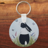 Watercolour Dutch Bunny Rabbit Sleutelhanger (Achterkant)