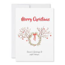Watercolour elegant christmas Flat Greeting Card