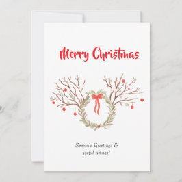 Watercolour elegant christmas Flat Greeting Card Kaart