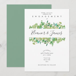 Watercolour Eucalyptus Groene Huwelijksuitnodiging Kaart