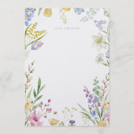 Watercolour Floral save the date Kaart