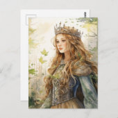 Watercolour Forest Princess Briefkaart (Voorkant / Achterkant)