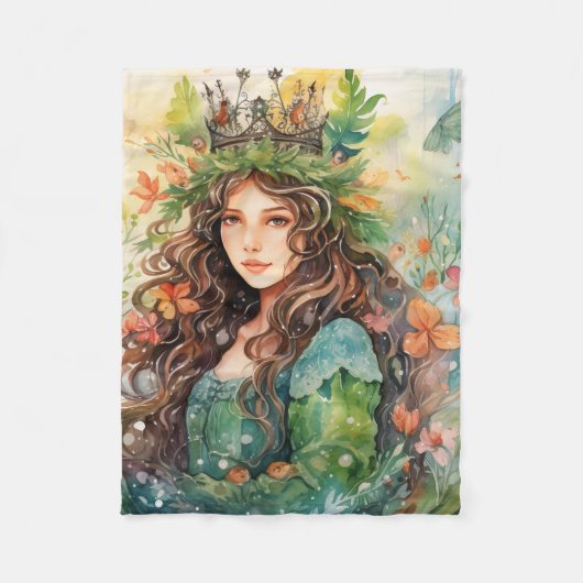 Watercolour Forest Princess Fleece Deken (Voorkant)