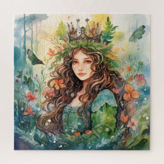 Watercolour Forest Princess Legpuzzel (Verticaal)