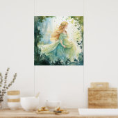 Watercolour Forest Princess Poster (Keuken)