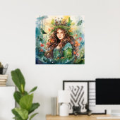 Watercolour Forest Princess Poster (Thuiskantoor)